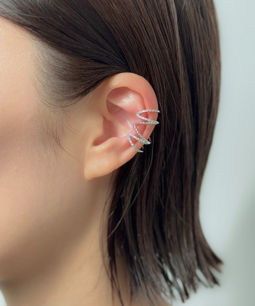 CALIFORNIA OUTFITTERS(カリフォルニア アウトフィッターズ)の「3-1C10 ラインストーン デザインイヤーカフ 【LULKA-ルールカ-】(イヤーカフ・レディース・ゴールド/シルバー・ONESIZE)」の1枚目の写真