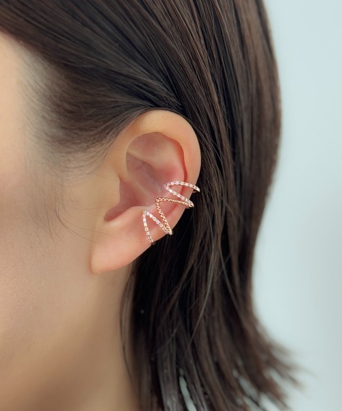 CALIFORNIA OUTFITTERS(カリフォルニア アウトフィッターズ)の「3-1C10 ラインストーン デザインイヤーカフ 【LULKA-ルールカ-】(イヤーカフ・レディース・ゴールド/シルバー・ONESIZE)」の8枚目の写真