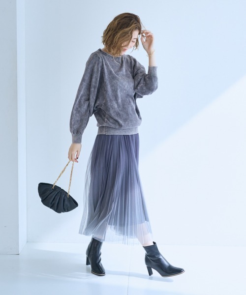 SMILE LAND（スマイルランド）の「＜大きいサイズ＞綿混ドルマンスリーブビンテージ風ニットプルオーバー【OtonaSMILE】（ニット/セーター・レディース・ブラック系/パープル系・L/LL/3L/4L/5L）」の15枚目の写真