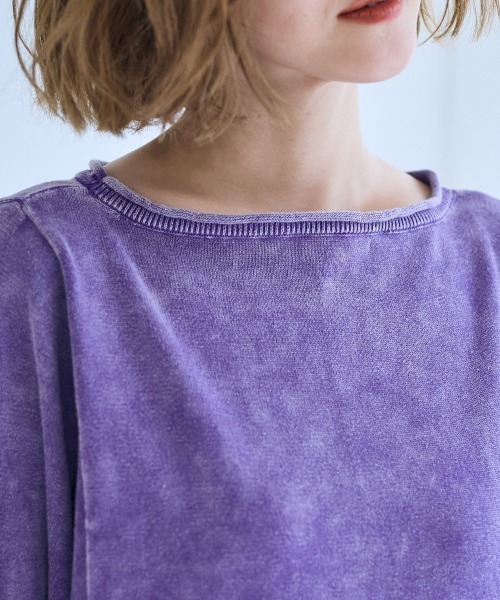 SMILE LAND（スマイルランド）の「＜大きいサイズ＞綿混ドルマンスリーブビンテージ風ニットプルオーバー【OtonaSMILE】（ニット/セーター・レディース・ブラック系/パープル系・L/LL/3L/4L/5L）」の16枚目の写真
