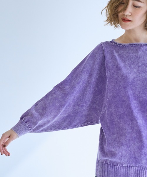 SMILE LAND（スマイルランド）の「＜大きいサイズ＞綿混ドルマンスリーブビンテージ風ニットプルオーバー【OtonaSMILE】（ニット/セーター・レディース・ブラック系/パープル系・L/LL/3L/4L/5L）」の17枚目の写真