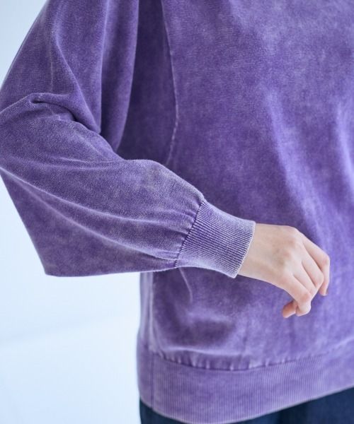 SMILE LAND（スマイルランド）の「＜大きいサイズ＞綿混ドルマンスリーブビンテージ風ニットプルオーバー【OtonaSMILE】（ニット/セーター・レディース・ブラック系/パープル系・L/LL/3L/4L/5L）」の18枚目の写真