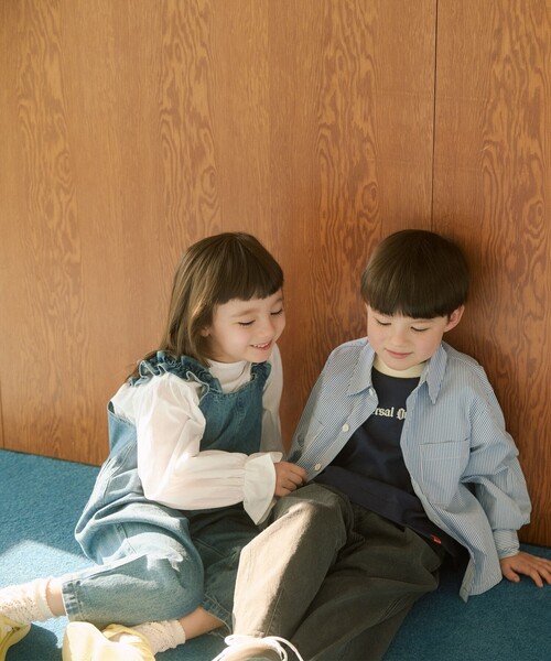 green label relaxing（グリーンレーベルリラクシング）の「ストライプ コーチシャツ / キッズ  100cm-130cm（シャツ/ブラウス・キッズ・ロイヤルブルー/ライトブルー・120cm/130cm/110cm）」の4枚目の写真