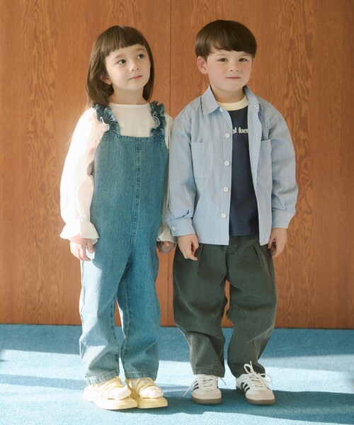 green label relaxing（グリーンレーベルリラクシング）の「ストライプ コーチシャツ / キッズ  100cm-130cm（シャツ/ブラウス・キッズ・ロイヤルブルー/ライトブルー・120cm/130cm/110cm）」の5枚目の写真