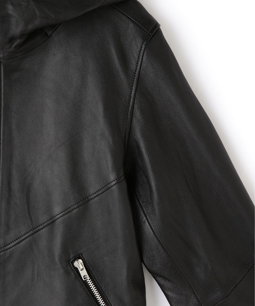 schott(ショット)の「【Women's】Schott/ショット/HOODED RIDERS JACKET/フード ライダース ジャケット(ライダースジャケット・レディース・ブラック・F)」の4枚目の写真