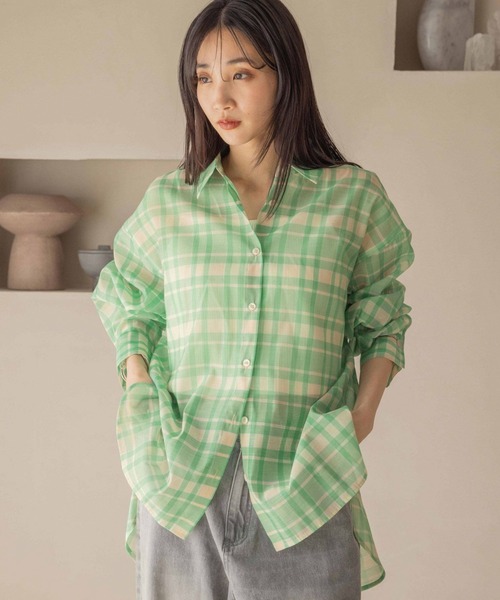 ぼうネズミ販売店 LOWRYS FARM ブラウス シャツ シアーシャツLS＊ 231459