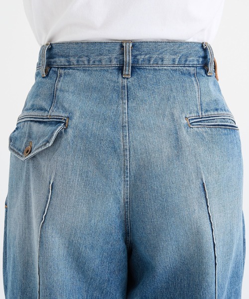 KHOKI（コッキ）の「【KHOKI / コッキ】Pleat-design denim pants（デニムパンツ・メンズ・ブラック/インディゴブルー・3/2）」の10枚目の写真