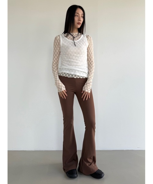 Didot.showroom（ディドット ショールーム）の「【DIDOT.】フラワーレースシアーメロウTEE（Tシャツ/カットソー・レディース・クリーム/チャコール/インディゴブルー/ホワイト/ピンク・FREE）」の21枚目の写真