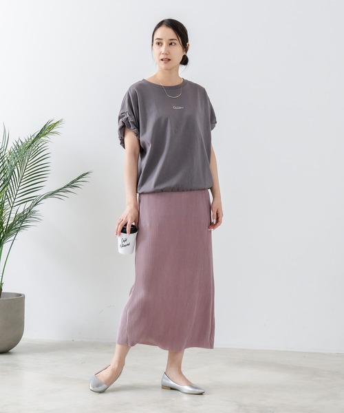 C17(シーセブンティーン)の「【C17/シーセブンティーン】5分袖 刺繍 ねじりスリーブTシャツ(Tシャツ/カットソー・レディース・ホワイト/チャコールグレー/イエロー・MEDIUM/LARGE)」の15枚目の写真