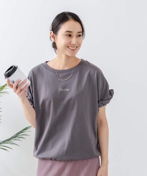 C17(シーセブンティーン)の「【C17/シーセブンティーン】5分袖 刺繍 ねじりスリーブTシャツ(Tシャツ/カットソー・レディース・ホワイト/チャコールグレー/イエロー・MEDIUM/LARGE)」の17枚目の写真