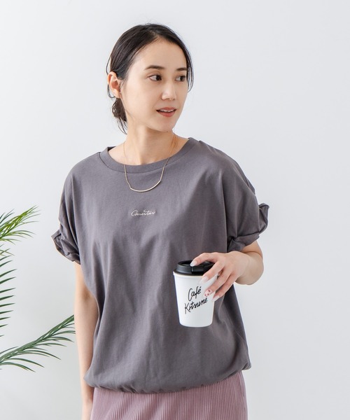 C17(シーセブンティーン)の「【C17/シーセブンティーン】5分袖 刺繍 ねじりスリーブTシャツ(Tシャツ/カットソー・レディース・ホワイト/チャコールグレー/イエロー・MEDIUM/LARGE)」の18枚目の写真