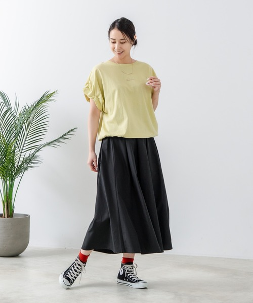 C17(シーセブンティーン)の「【C17/シーセブンティーン】5分袖 刺繍 ねじりスリーブTシャツ(Tシャツ/カットソー・レディース・ホワイト/チャコールグレー/イエロー・MEDIUM/LARGE)」の21枚目の写真