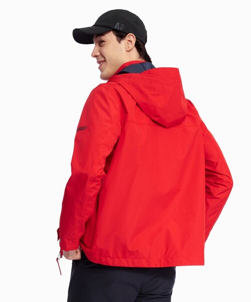 AIGLE（エーグル）の「GORE-TEX ゴアテックス 防水 防風 透湿 3レイヤーフーデッドジャケット / フード取り外し可（マウンテンパーカー・メンズ・レッド/ダークブルー・L/M/XL/S）」の13枚目の写真