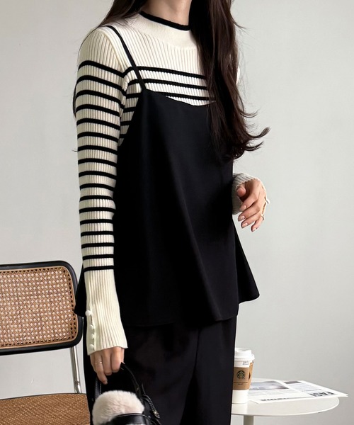 GeeRA（ジーラ）の「セットアップ風ペプラムフリルビスチェサロペット（サロペット/オーバーオール・レディース・チャコール/ブラック/ライトベージュ/ネイビー系・LARGE/X-LARGE/MEDIUM/SMALL）」の20枚目の写真