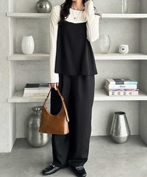 GeeRA（ジーラ）の「セットアップ風ペプラムフリルビスチェサロペット（サロペット/オーバーオール）」