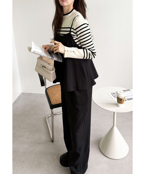 セール】秋冬のレイヤードコーデに！セットアップ風ペプラムフリル