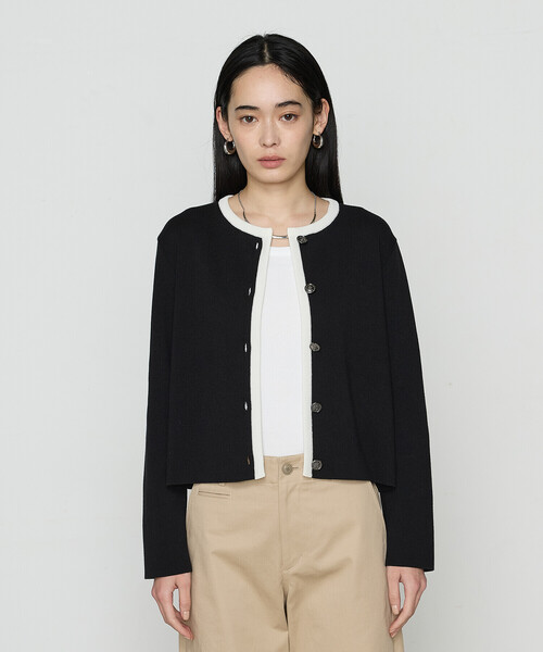 COMME CA（コムサ）の「ボーダー／バイカラー カーディガン（カーディガン/ボレロ・レディース・ホワイト/ブラック・9号）」の9枚目の写真