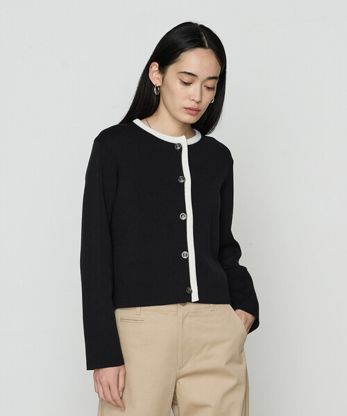 COMME CA（コムサ）の「ボーダー／バイカラー カーディガン（カーディガン/ボレロ・レディース・ホワイト/ブラック・9号）」の11枚目の写真