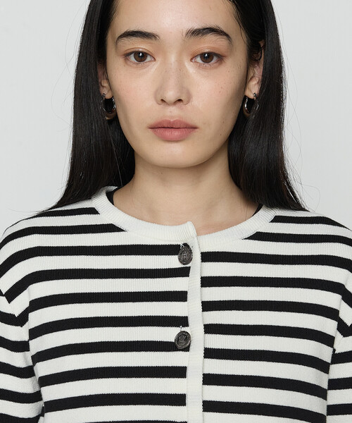 COMME CA（コムサ）の「ボーダー／バイカラー カーディガン（カーディガン/ボレロ・レディース・ホワイト/ブラック・9号）」の15枚目の写真