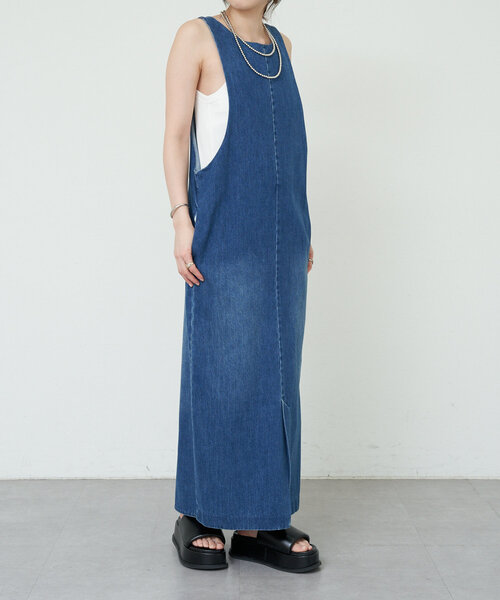 シーナリー 【前後で着れる】 2WAY ブラックデニムワンピース 38