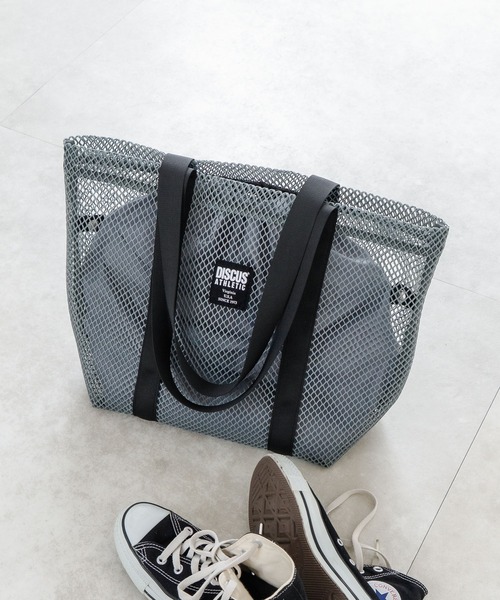 DISCUS(ディスカス)の「【DISCUS/ディスカス】メッシュトートバッグ(トートバッグ・レディース・パープル/ブラック/カーキ/グレー/ブルー・FREE)」の2枚目の写真