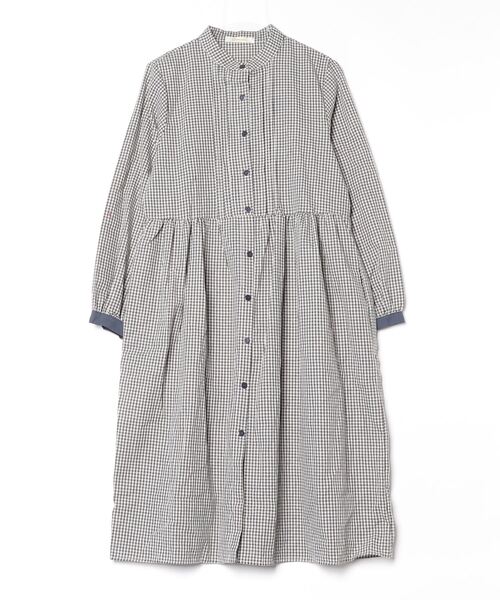 Dream garden(ドリームガーデン)の「バンドカラーギンガムシャツワンピース(シャツワンピース・レディース・グレー/ブルー・L/XL/2XL/M)」の20枚目の写真