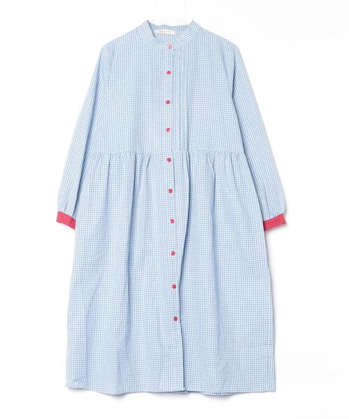 Dream garden(ドリームガーデン)の「バンドカラーギンガムシャツワンピース(シャツワンピース・レディース・グレー/ブルー・L/XL/2XL/M)」の21枚目の写真