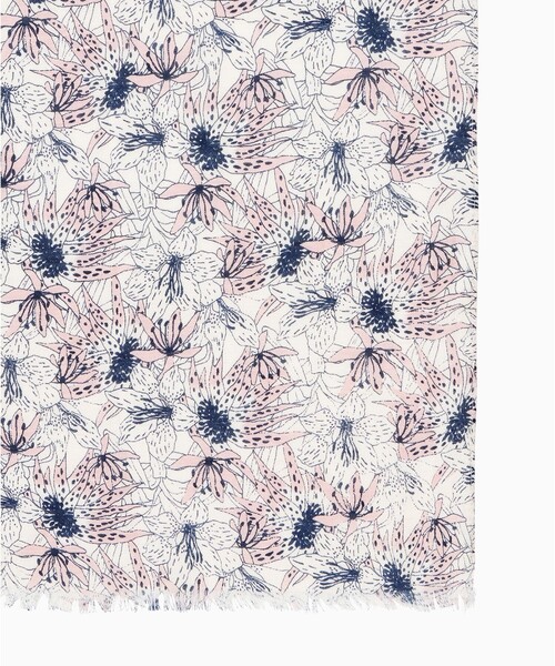 AIGLE（エーグル）の「ボタニカルプリント リネンスカーフ（バンダナ/スカーフ・レディース・ホワイト・FREE）」の4枚目の写真