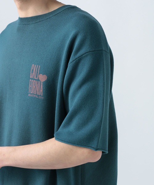 BAYFLOW（ベイフロー）の「HAPPYニット半袖Tシャツ（Tシャツ/カットソー・メンズ・チャコール/ピンク/ホワイト/ブルーグリーン・MEDIUM/LARGE）」の5枚目の写真