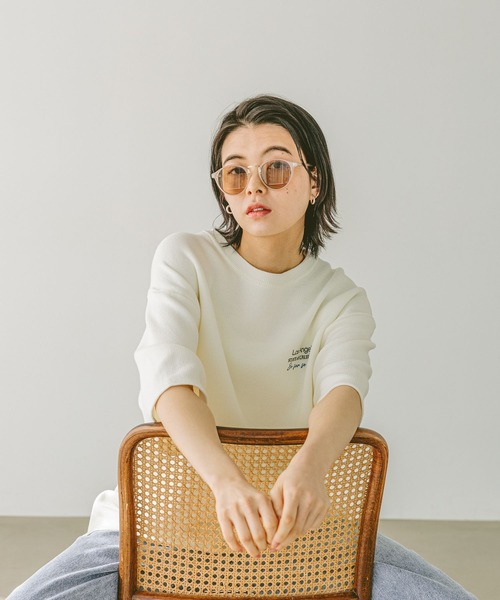 BAYFLOW（ベイフロー）の「HAPPYニット半袖Tシャツ（Tシャツ/カットソー・メンズ・チャコール/ピンク/ホワイト/ブルーグリーン・MEDIUM/LARGE）」の12枚目の写真