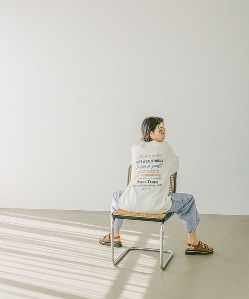 BAYFLOW（ベイフロー）の「HAPPYニット半袖Tシャツ（Tシャツ/カットソー・メンズ・チャコール/ピンク/ホワイト/ブルーグリーン・MEDIUM/LARGE）」の10枚目の写真