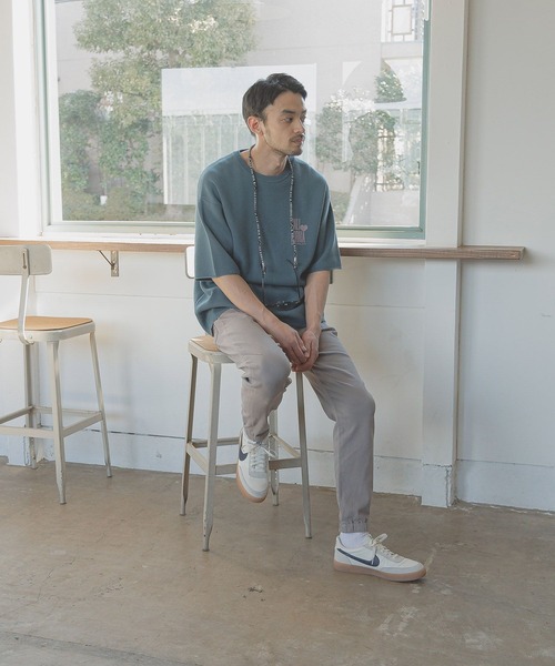 BAYFLOW（ベイフロー）の「HAPPYニット半袖Tシャツ（Tシャツ/カットソー・メンズ・チャコール/ピンク/ホワイト/ブルーグリーン・MEDIUM/LARGE）」の21枚目の写真