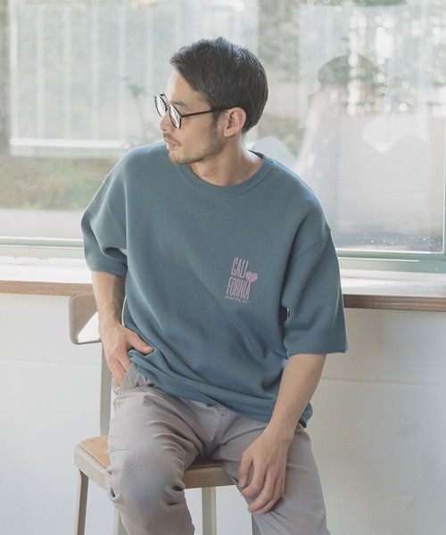 BAYFLOW（ベイフロー）の「HAPPYニット半袖Tシャツ（Tシャツ/カットソー・メンズ・チャコール/ピンク/ホワイト/ブルーグリーン・MEDIUM/LARGE）」の19枚目の写真