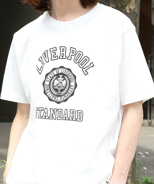 SKKONE(スコーネ)の「SKKONE/スコーネ 天竺プリント 半袖Tシャツ(Tシャツ/カットソー・メンズ・ホワイト/イエロー/ネイビー/チャコール/ネイビー系1/ホワイト系4/ブラック/ブラック系2/ホワイト系3/杢グレー/カーキ/グレー系その他4/グレー系その他2/ブラック系その他4/ホワイト系2/グレー系その他3/ベージュ/ホワイト系6/ホワイト系5/ブラック系3/グレー系その他5・M/L)」の4枚目の写真