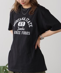 SKKONE（スコーネ）の「SKKONE/スコーネ 天竺プリント 半袖Tシャツ（Tシャツ/カットソー）」