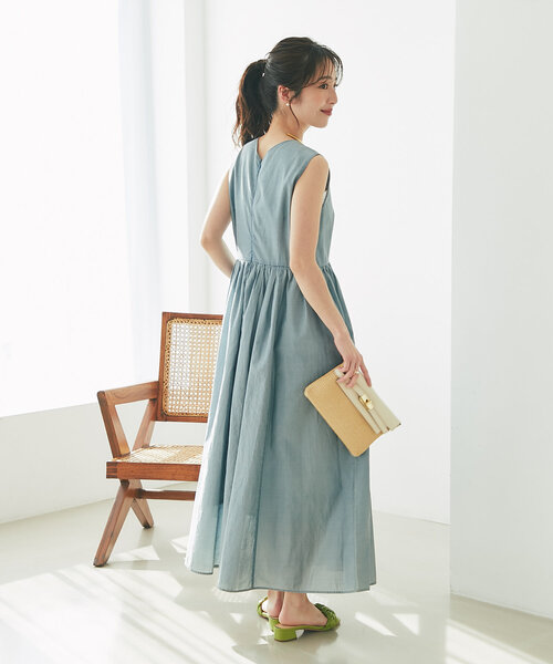 セール】【お上品】シアーデニムワンピース（ワンピース）｜La