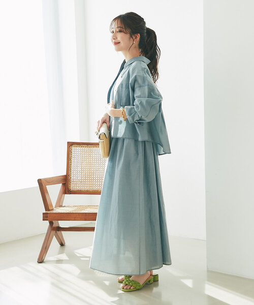 La boutique BonBon（ラブティックボンボン）の「【お上品】シアーデニムワンピース（ワンピース・レディース・ブルー/サックスブルー・36/38）」の20枚目の写真