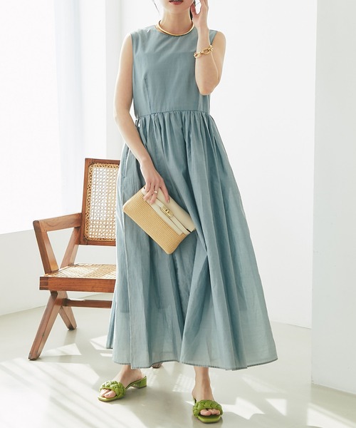 La boutique BonBon（ラブティックボンボン）の「【お上品】シアーデニムワンピース（ワンピース・レディース・ブルー/サックスブルー・36/38）」の2枚目の写真