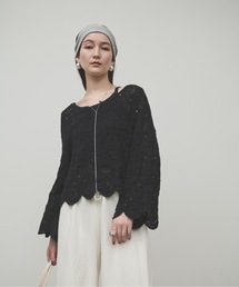 Lutim by u（ルチバイユー）の「Wide Sleeve Crochet Tops / ワイドスリーブかぎ針トップス（ニット/セーター）」