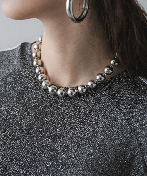 bohmal（ボマール）の「ユニフォームラメTシャツ（Tシャツ/カットソー・レディース・ブラック/シルバー・FREE）」の3枚目の写真