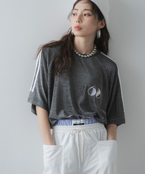 bohmal（ボマール）の「ユニフォームラメTシャツ（Tシャツ/カットソー・レディース・ブラック/シルバー・FREE）」の14枚目の写真