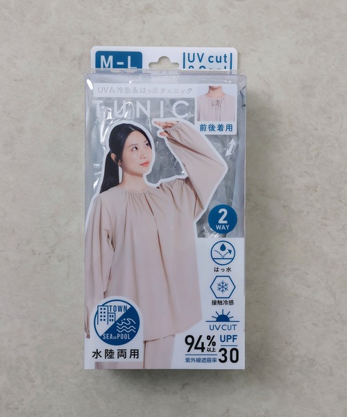 emesuelee(エメスーリー)の「UV CUT 撥水生地 接触冷感 2way チュニック ラッシュガード(シャツ/ブラウス・レディース・ブラック/グレー/ナチュラル・フリー)」の4枚目の写真