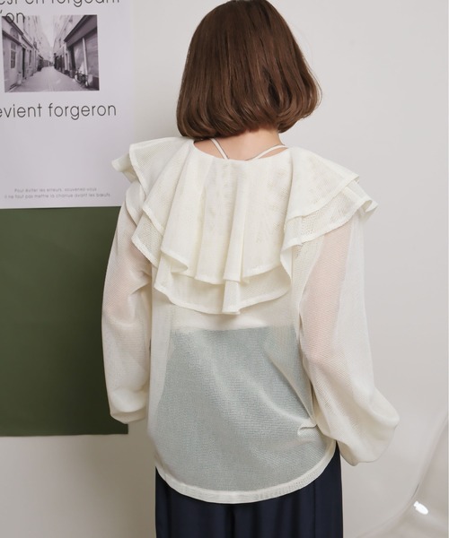 ALAIA フリルメッシュブラウス メッシュフリルブラウス Palm Riche│Eimee Law & LHELBIE 公式