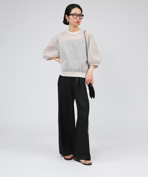 BABYLONE（バビロン）の「シアーペーパークロスプルオーバー（ニット/セーター・レディース・ホワイト/グレイッシュベージュ/ブラック・フリー）」の22枚目の写真