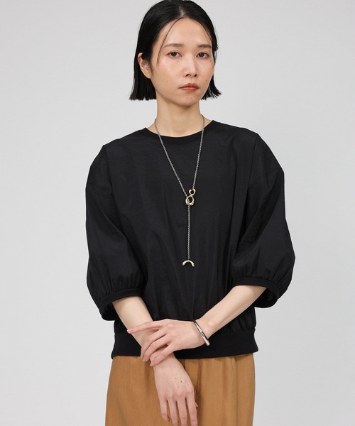 美品✨バビロン BABYLON ウールカシミヤハイネックニット ブラック セール】シアーペーパークロスプルオーバー（ニット/セーター