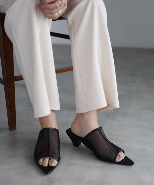 Bonjour Sagan（ボンジュールサガン）の「メッシュミュールサンダル（サンダル・レディース・シルバー/ブラック・S/L/M）」の3枚目の写真