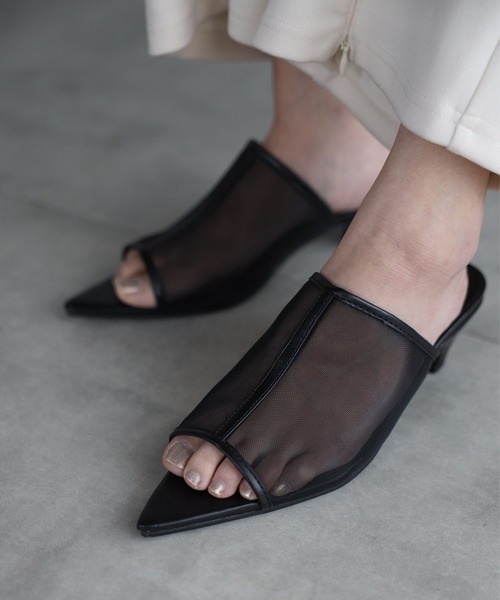 Bonjour Sagan（ボンジュールサガン）の「メッシュミュールサンダル（サンダル・レディース・シルバー/ブラック・S/L/M）」の5枚目の写真