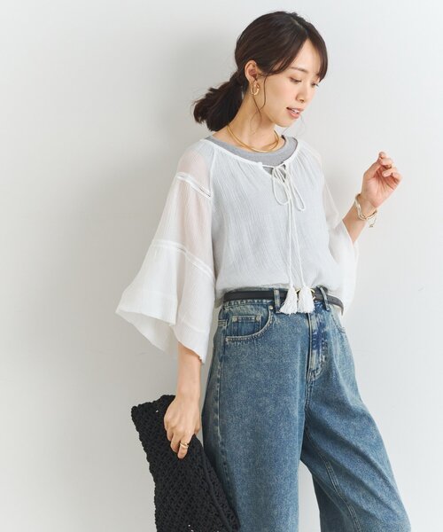 un dix cors(アンディコール)の「タッセルフリルギャザーブラウス(シャツ/ブラウス・レディース・ブラック/オフホワイト・FREE)」の4枚目の写真