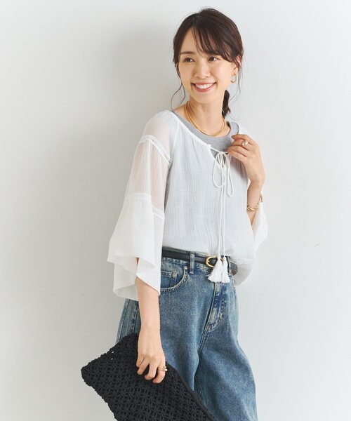 un dix cors(アンディコール)の「タッセルフリルギャザーブラウス(シャツ/ブラウス・レディース・ブラック/オフホワイト・FREE)」の5枚目の写真