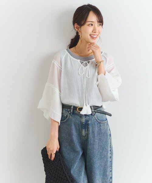 un dix cors(アンディコール)の「タッセルフリルギャザーブラウス(シャツ/ブラウス・レディース・ブラック/オフホワイト・FREE)」の7枚目の写真